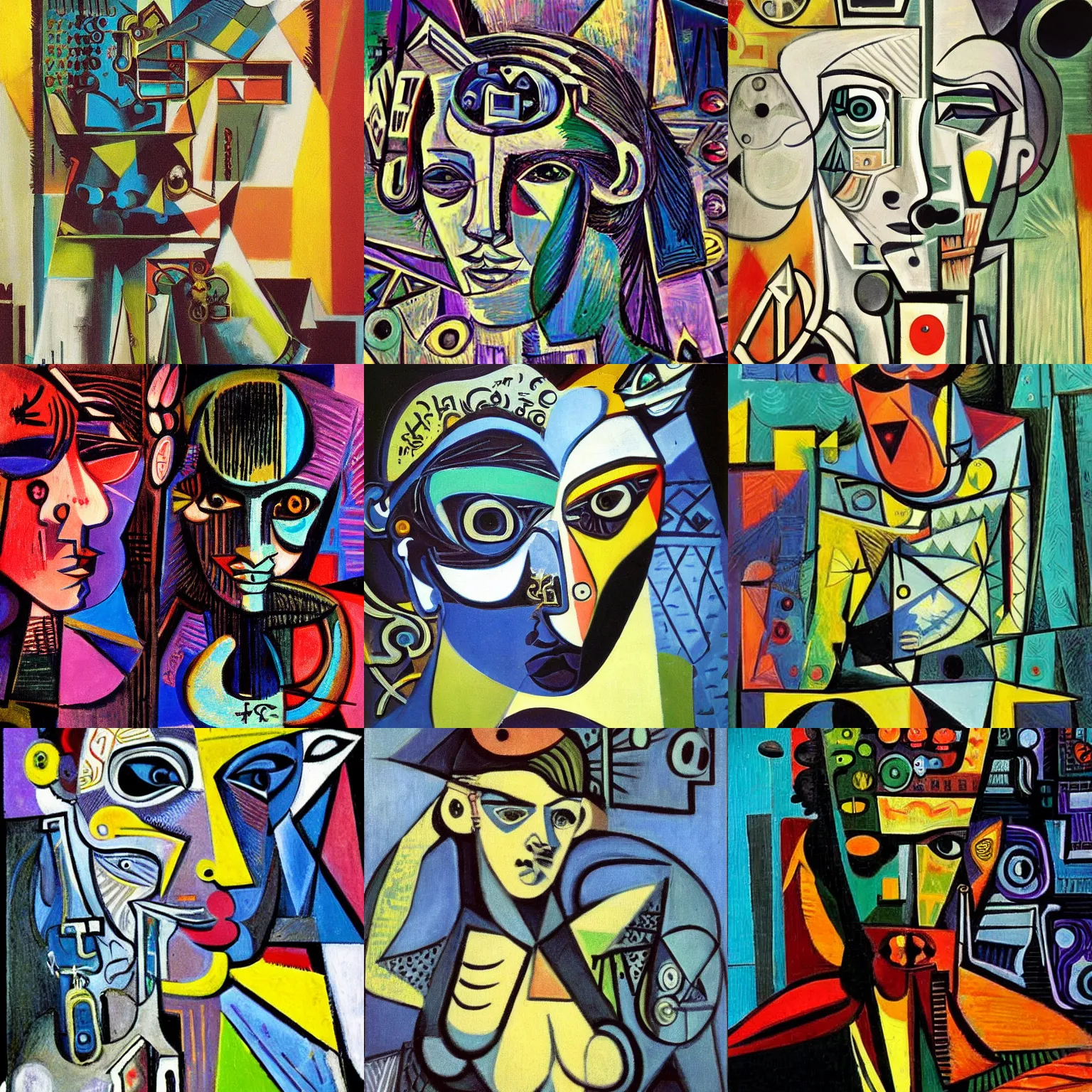 Cyberpunk art by Pablo Picasso