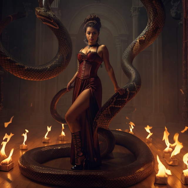 ImgCreator.ai a girl with red hair like Medusa (2)