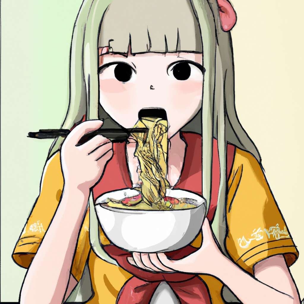 Simplified creates an anime girl eating ramen with DALL-E model