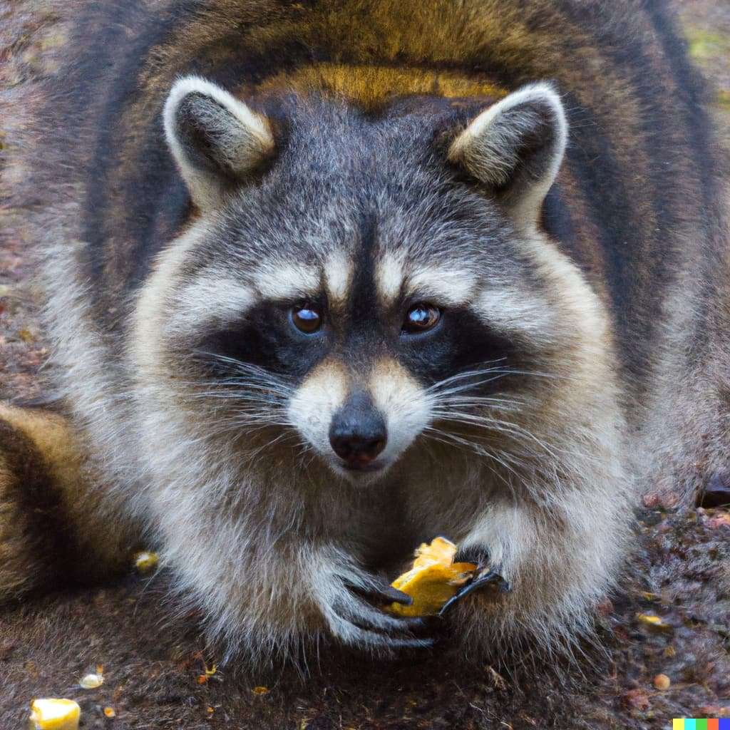 DALL·E 2023 05 06 15.50.48 A mischievous raccoon stealing a snack feeling sneaky and clever 1