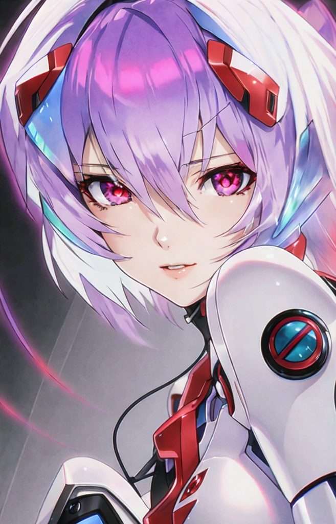 ImgCreator.ai Rei Ayanami with purple hair and red eyes in Studio Khara 5