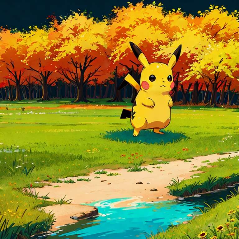 ImgCreator.ai pikachu dance on the grassland in Pokemon Go 3