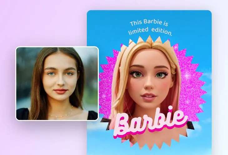 Turn photo into Barbie character with AI Barbie yyt