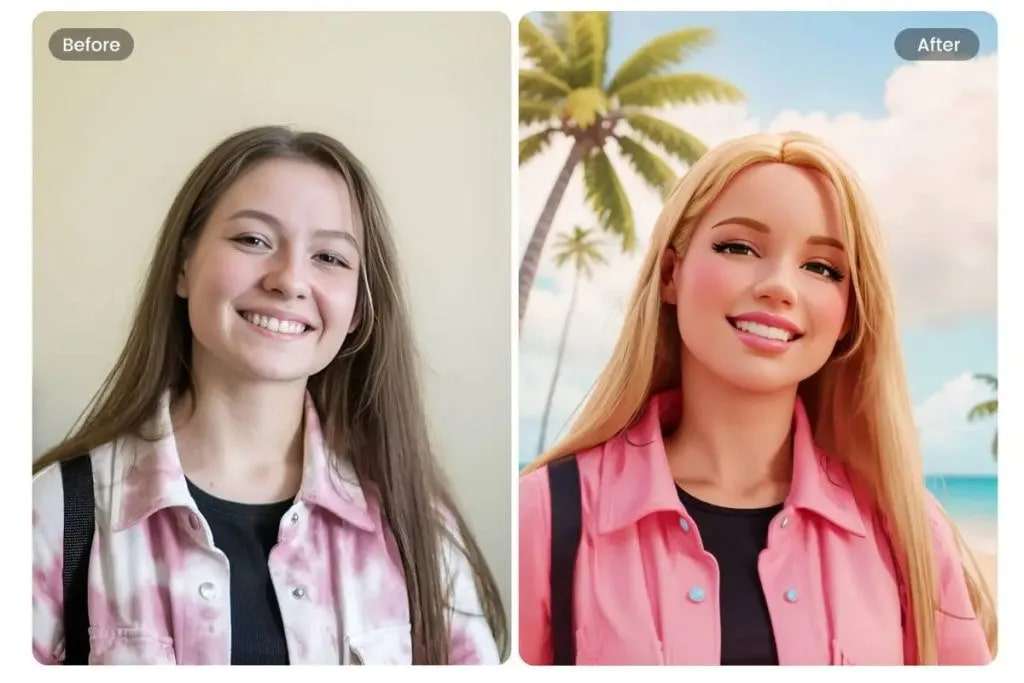 Use AI Barbie filter to turn selfie into Bar 1024x683 min