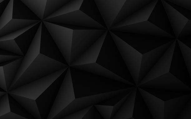 Dark black prism design abstract shapes background pattern.