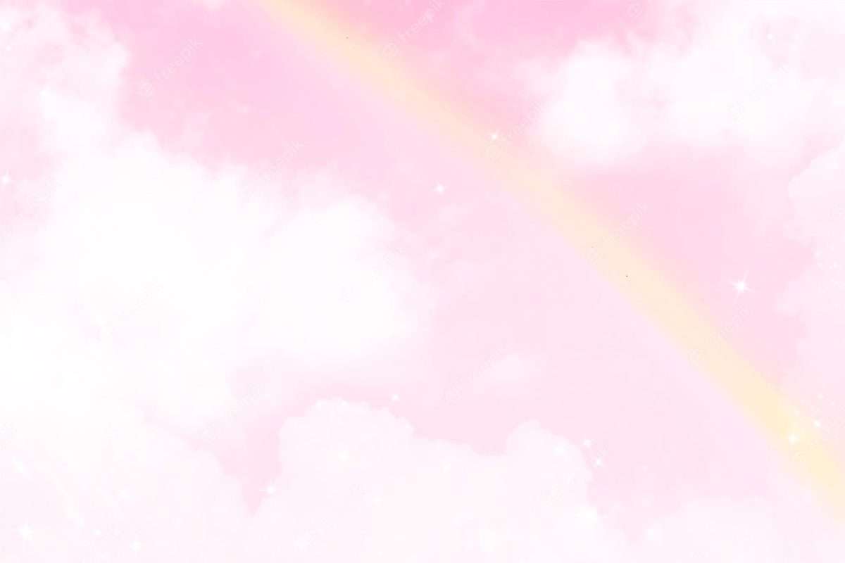 pink-background-aesthetic-rainbow-cloudy-sky-vector_53876-156337