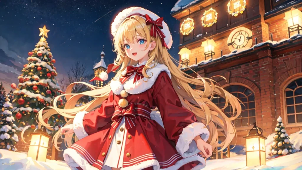 Christmas anime girl generated by user 2