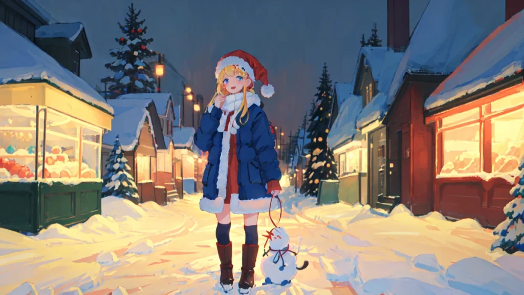 Christmas anime girl generated by user 3