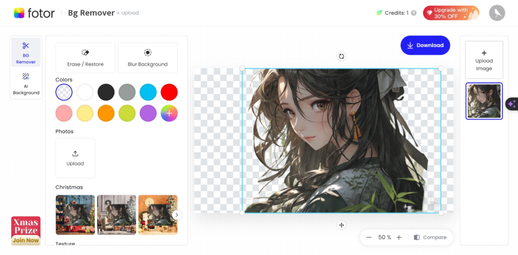 Fotors photo editing interface
