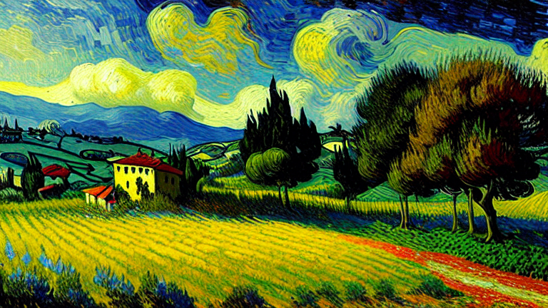 Van Gough Style AI art image generated by ZMO's AI image generator