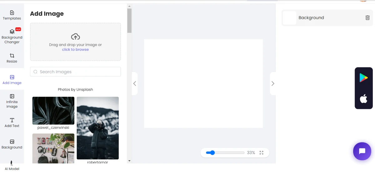 ZMO's photo editor interface