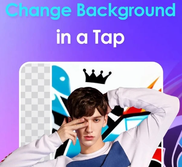 Vivid AI change backgriund in a tap