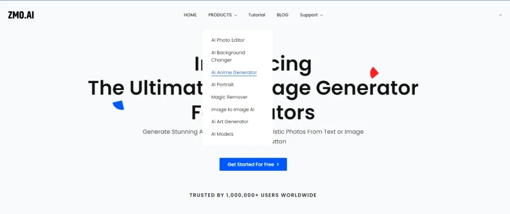 step1-Go-to-the-ZMO.AI-website-and-click-the-AI-Anime-Generator-option