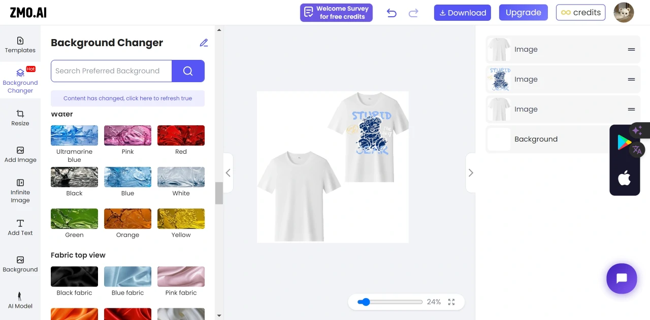 T-shirt design maker interface